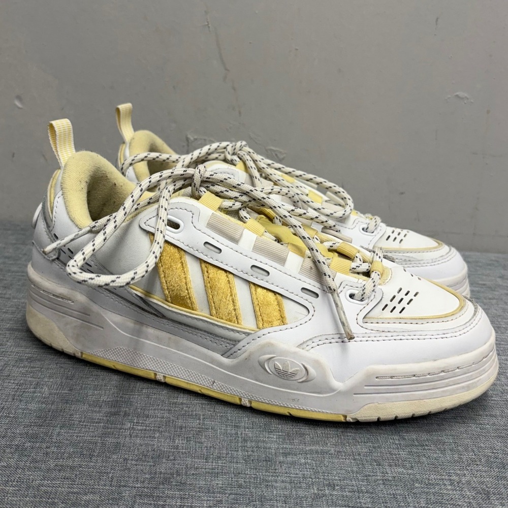 Adidas ADI2000 Sneakers Womens 7.5 White Yellow GZ7203 Chunky Y2K Skate Shoes